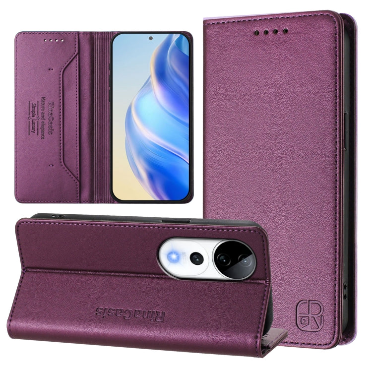 RC01 Dual-Folded Magnetic Suction RFID Leather Phone Case, For vivo X200 Pro, For vivo V40 Lite 5G IDN, For vivo V40e 5G India / iQOO Z9s 5G, For vivo V40 5G / V40 Pro 5G Global, For vivo Y300 Pro, For vivo iQOO Z9s Pro / T3 Pro India