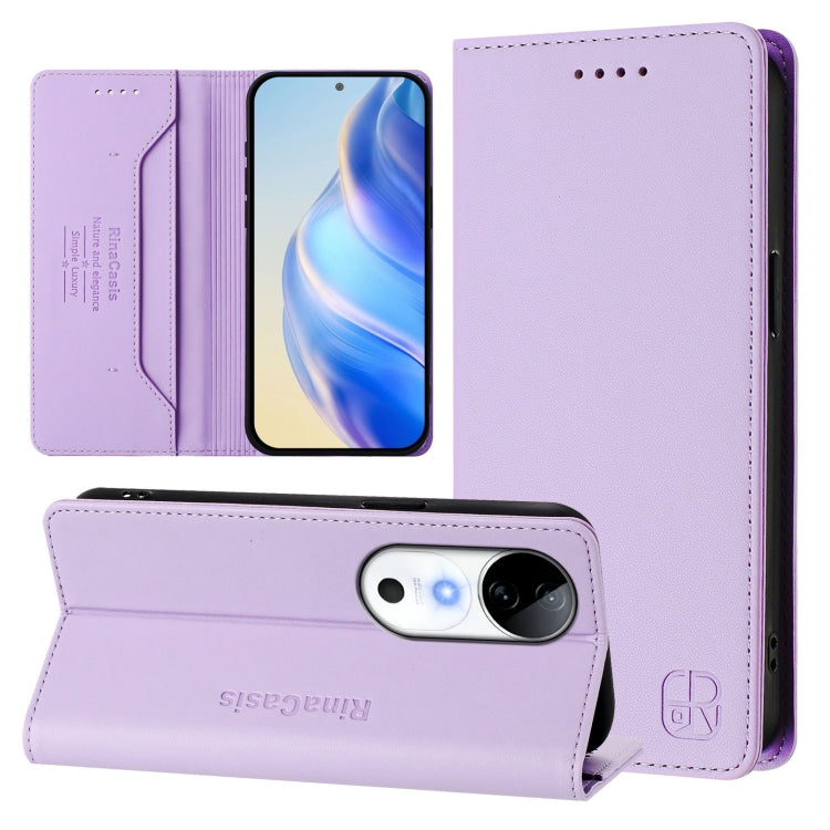 RC01 Dual-Folded Magnetic Suction RFID Leather Phone Case, For vivo V40 Lite 5G / V30e 5G Global, For vivo S19, For vivo Y28 4G, For vivo X100s 5G, For vivo Y03 4G Global / Y18 4G, For vivo Y38 5G / Y200i / T3x Global