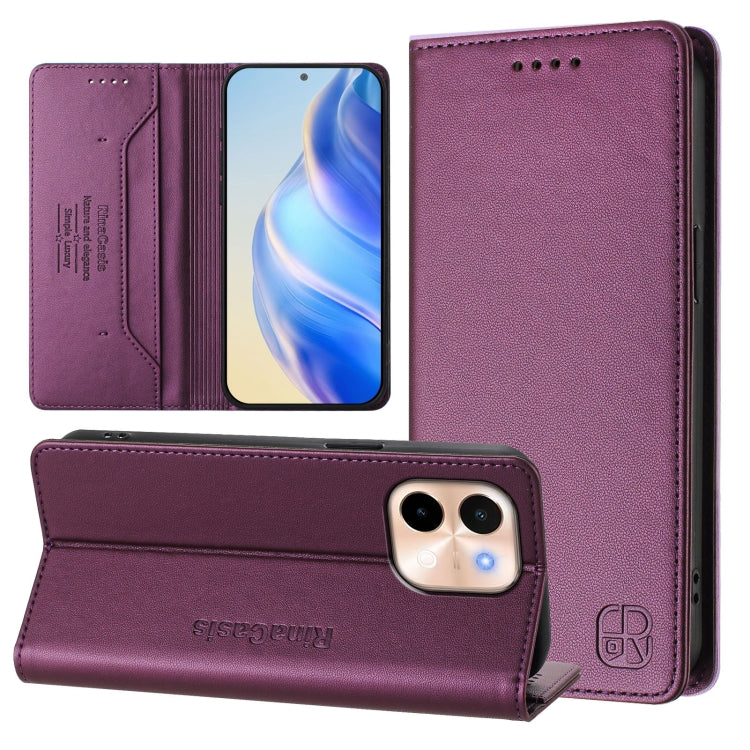 RC01 Dual-Folded Magnetic Suction RFID Leather Phone Case, For vivo V40 Lite 5G / V30e 5G Global, For vivo S19, For vivo Y28 4G, For vivo X100s 5G, For vivo Y03 4G Global / Y18 4G, For vivo Y38 5G / Y200i / T3x Global