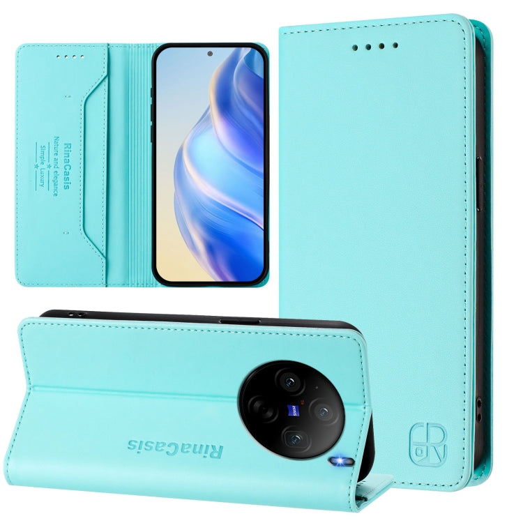 RC01 Dual-Folded Magnetic Suction RFID Leather Phone Case, For vivo V40 Lite 5G / V30e 5G Global, For vivo S19, For vivo Y28 4G, For vivo X100s 5G, For vivo Y03 4G Global / Y18 4G, For vivo Y38 5G / Y200i / T3x Global