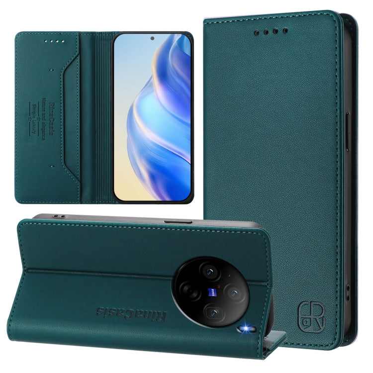 RC01 Dual-Folded Magnetic Suction RFID Leather Phone Case, For vivo V40 Lite 5G / V30e 5G Global, For vivo S19, For vivo Y28 4G, For vivo X100s 5G, For vivo Y03 4G Global / Y18 4G, For vivo Y38 5G / Y200i / T3x Global