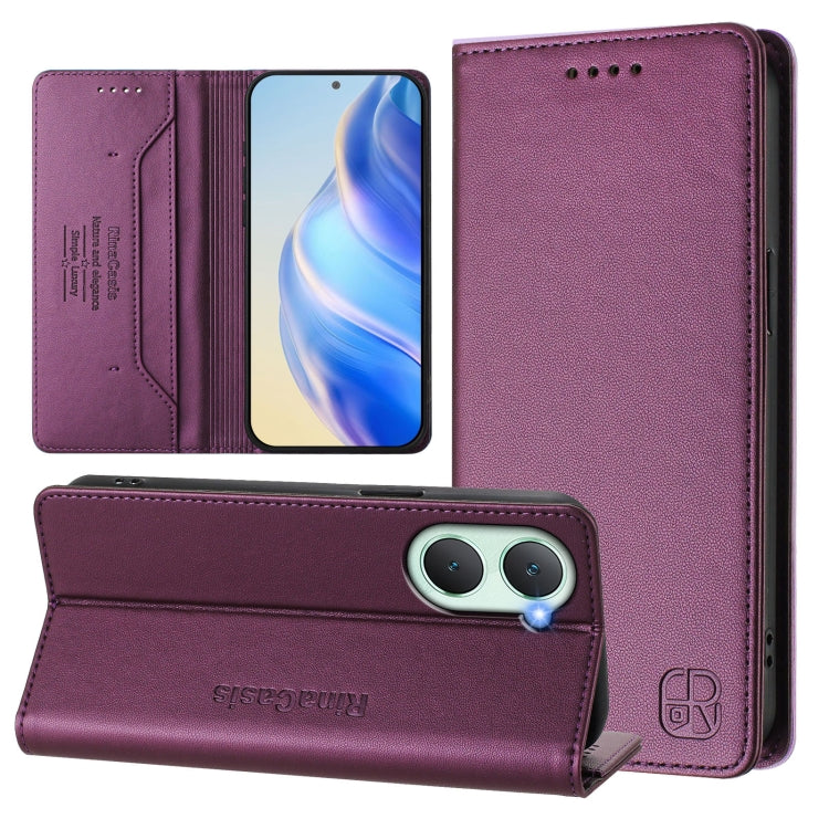 RC01 Dual-Folded Magnetic Suction RFID Leather Phone Case, For vivo V40 Lite 5G / V30e 5G Global, For vivo S19, For vivo Y28 4G, For vivo X100s 5G, For vivo Y03 4G Global / Y18 4G, For vivo Y38 5G / Y200i / T3x Global