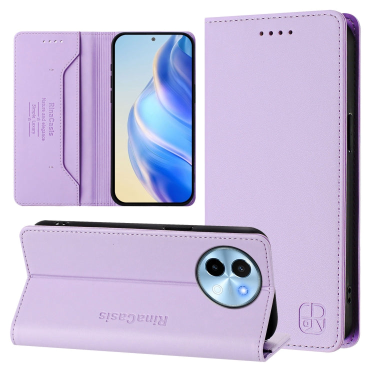 RC01 Dual-Folded Magnetic Suction RFID Leather Phone Case, For vivo V40 Lite 5G / V30e 5G Global, For vivo S19, For vivo Y28 4G, For vivo X100s 5G, For vivo Y03 4G Global / Y18 4G, For vivo Y38 5G / Y200i / T3x Global