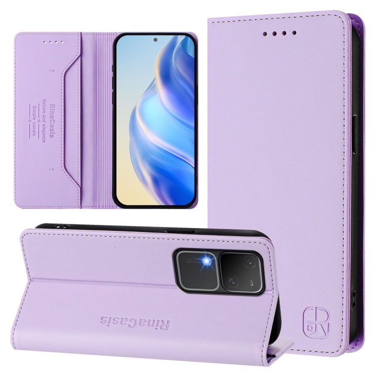 RC01 Dual-Folded Magnetic Suction RFID Leather Phone Case, For vivo iQOO Z9x, For vivo iQOO Z9 5G / Z9 Turbo 5G, For vivo Y100 5G IDN / Y200e 5G, For vivo V30 5G / V30 Pro Global, For vivo V29e 5G / Y200 5G Global, For vivo V29 5G Global / V29 Pro