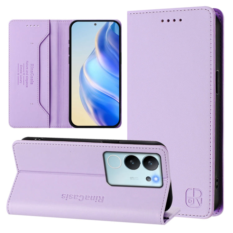 RC01 Dual-Folded Magnetic Suction RFID Leather Phone Case, For vivo iQOO Z9x, For vivo iQOO Z9 5G / Z9 Turbo 5G, For vivo Y100 5G IDN / Y200e 5G, For vivo V30 5G / V30 Pro Global, For vivo V29e 5G / Y200 5G Global, For vivo V29 5G Global / V29 Pro