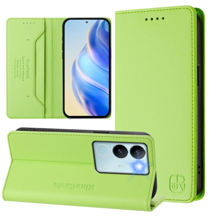 RC01 Dual-Folded Magnetic Suction RFID Leather Phone Case, For vivo iQOO Z9x, For vivo iQOO Z9 5G / Z9 Turbo 5G, For vivo Y100 5G IDN / Y200e 5G, For vivo V30 5G / V30 Pro Global, For vivo V29e 5G / Y200 5G Global, For vivo V29 5G Global / V29 Pro