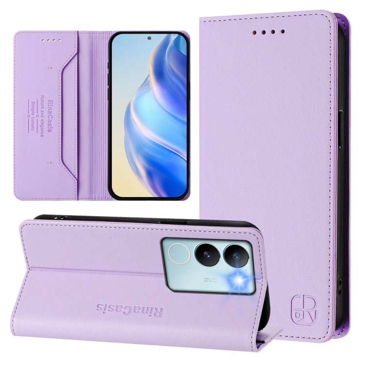 RC01 Dual-Folded Magnetic Suction RFID Leather Phone Case, For vivo iQOO Z9x, For vivo iQOO Z9 5G / Z9 Turbo 5G, For vivo Y100 5G IDN / Y200e 5G, For vivo V30 5G / V30 Pro Global, For vivo V29e 5G / Y200 5G Global, For vivo V29 5G Global / V29 Pro