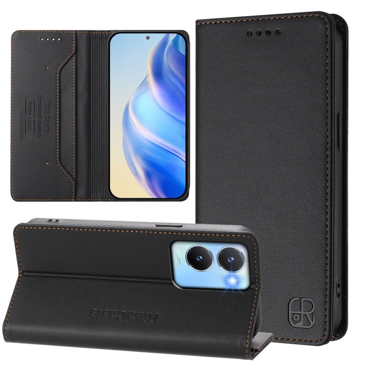 RC01 Dual-Folded Magnetic Suction RFID Leather Phone Case, For vivo Y17s 4G Global / 5G India, For vivo Y02A 4G / Y02 4G / Y11 2023, For vivo Y36 4G / 5G Global, For vivo Y78+ 5G / Y78 5G Global, For vivo Y56 5G / Y16 / Y02s 4G Global                  ...