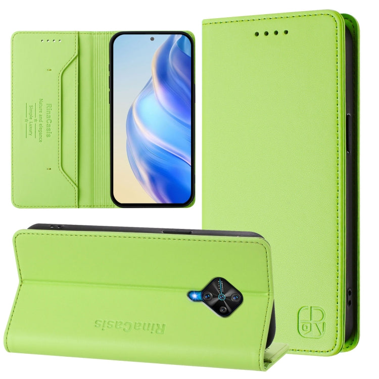 RC01 Dual-Folded Magnetic Suction RFID Leather Phone Case, For vivo Y76 5G, For vivo V20 / V21e 4G / Y73 2021, For vivo Y31 4G 2021 India / Y53s, For vivo Y52s 5G / Y72 5G India, For vivo Y30 4G Global, For vivo Y27 4G 2023 Global