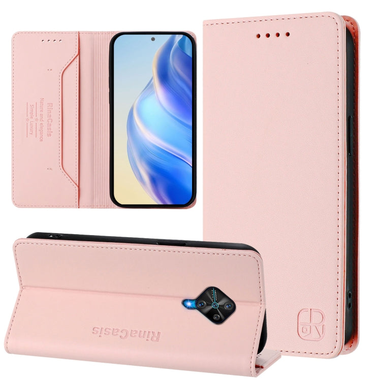 RC01 Dual-Folded Magnetic Suction RFID Leather Phone Case, For vivo Y76 5G, For vivo V20 / V21e 4G / Y73 2021, For vivo Y31 4G 2021 India / Y53s, For vivo Y52s 5G / Y72 5G India, For vivo Y30 4G Global, For vivo Y27 4G 2023 Global