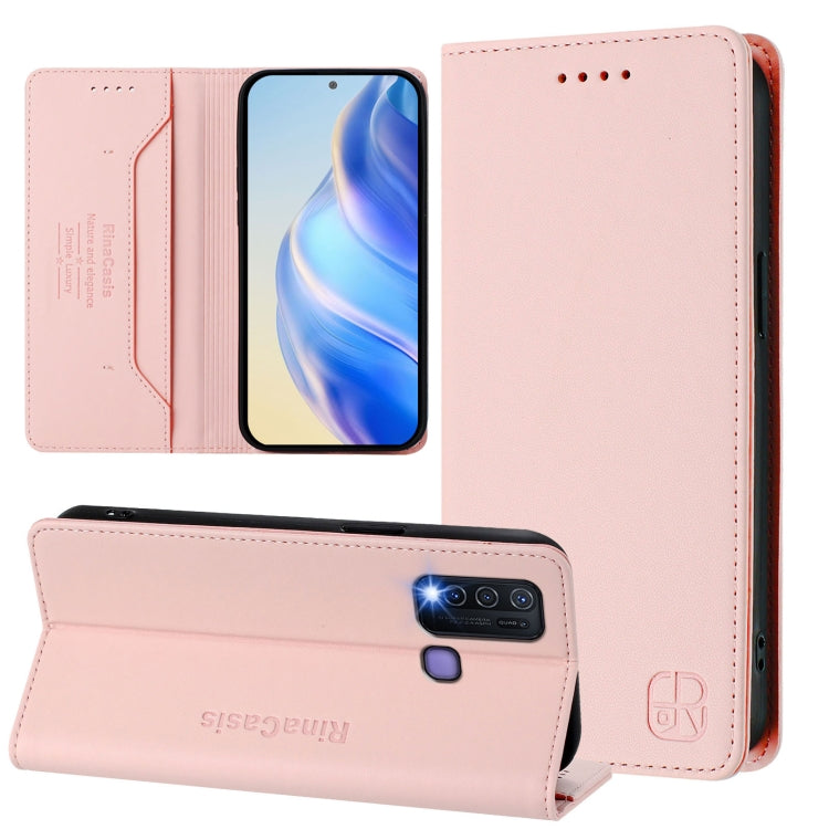 RC01 Dual-Folded Magnetic Suction RFID Leather Phone Case, For vivo Y76 5G, For vivo V20 / V21e 4G / Y73 2021, For vivo Y31 4G 2021 India / Y53s, For vivo Y52s 5G / Y72 5G India, For vivo Y30 4G Global, For vivo Y27 4G 2023 Global