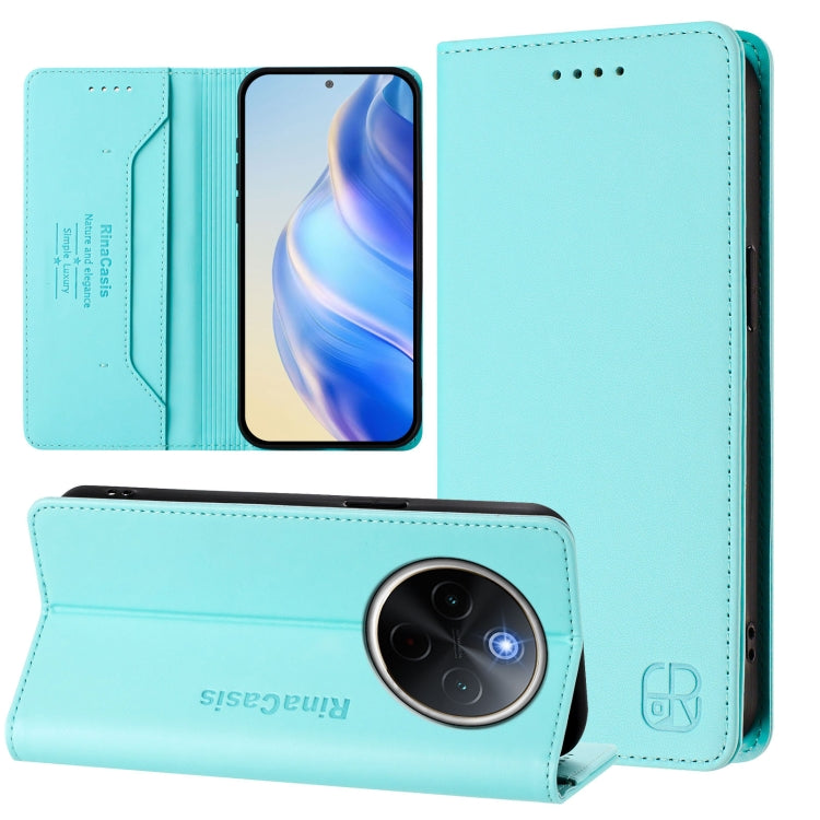 RC01 Dual-Folded Magnetic Suction RFID Leather Phone Case, For vivo X200 Pro, For vivo V40 Lite 5G IDN, For vivo V40e 5G India / iQOO Z9s 5G, For vivo V40 5G / V40 Pro 5G Global, For vivo Y300 Pro, For vivo iQOO Z9s Pro / T3 Pro India