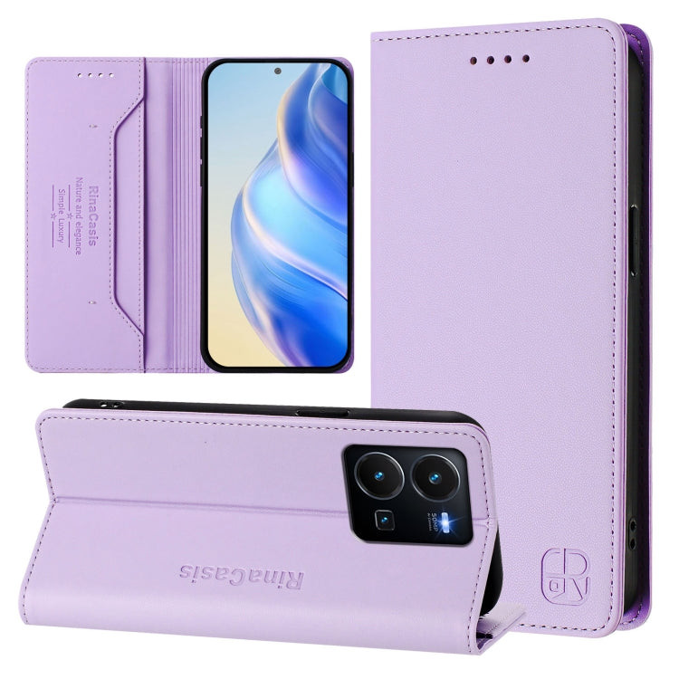 RC01 Dual-Folded Magnetic Suction RFID Leather Phone Case, For vivo V27 5G / V27 Pro Global, For vivo V27e 4G / T2 4G Global, For vivo Y72 5G / iQOO Z3 / Y52 5G, For vivo Y35 4G / Y22 4G / Y77 5G, For vivo Y55s 2023 5G / iQOO U5e 5G                    ...