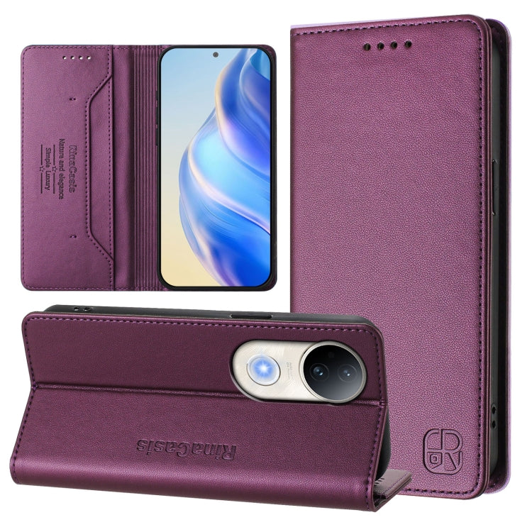 RC01 Dual-Folded Magnetic Suction RFID Leather Phone Case, For vivo S20 5G, For vivo S20 Pro 5G, For vivo Y300 5G, For vivo Y19s 4G Global, For vivo X200, For vivo X200 Pro mini