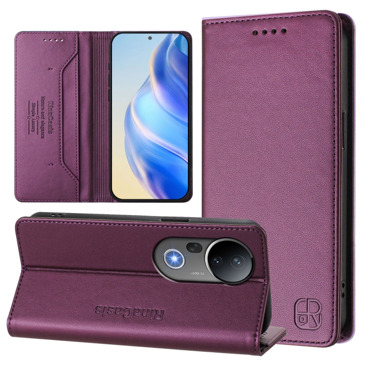 RC01 Dual-Folded Magnetic Suction RFID Leather Phone Case, For vivo S20 5G, For vivo S20 Pro 5G, For vivo Y300 5G, For vivo Y19s 4G Global, For vivo X200, For vivo X200 Pro mini
