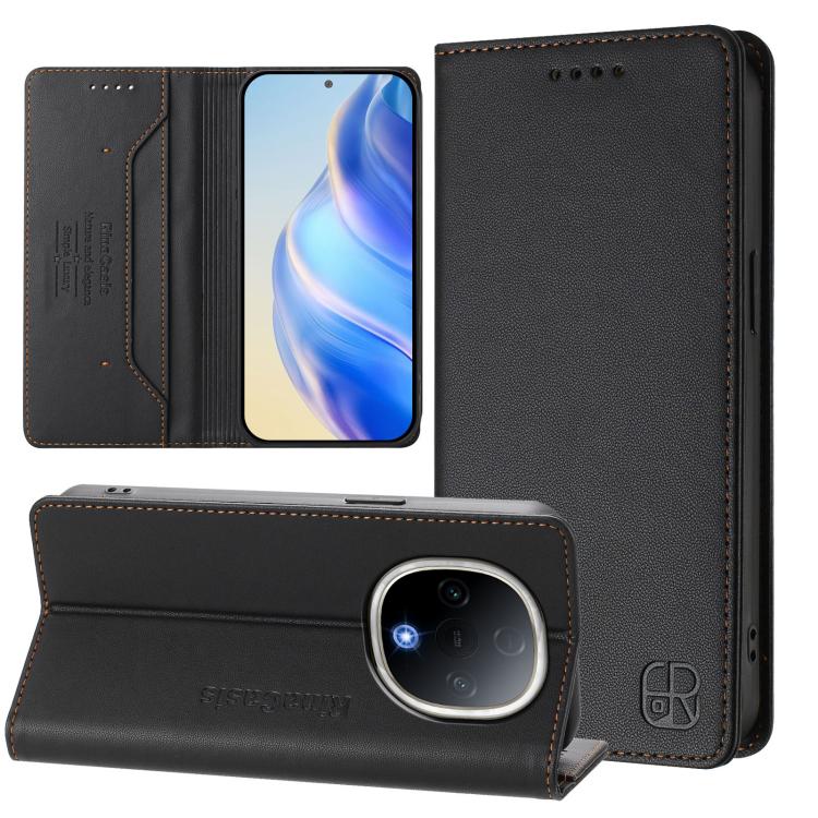 RC01 Dual-Folded Magnetic Suction RFID Leather Phone Case, For vivo S20 5G, For vivo S20 Pro 5G, For vivo Y300 5G, For vivo Y19s 4G Global, For vivo X200, For vivo X200 Pro mini