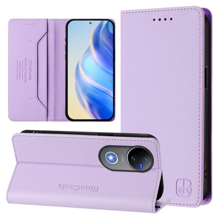 RC01 Dual-Folded Magnetic Suction RFID Leather Phone Case, For vivo S30, For vivo Y39 5G Global, For vivo V50 Lite 5G, For vivo Y29s 5G / Y04 4G Global, For vivo Y29 4G Global, For vivo V50 5G Global
