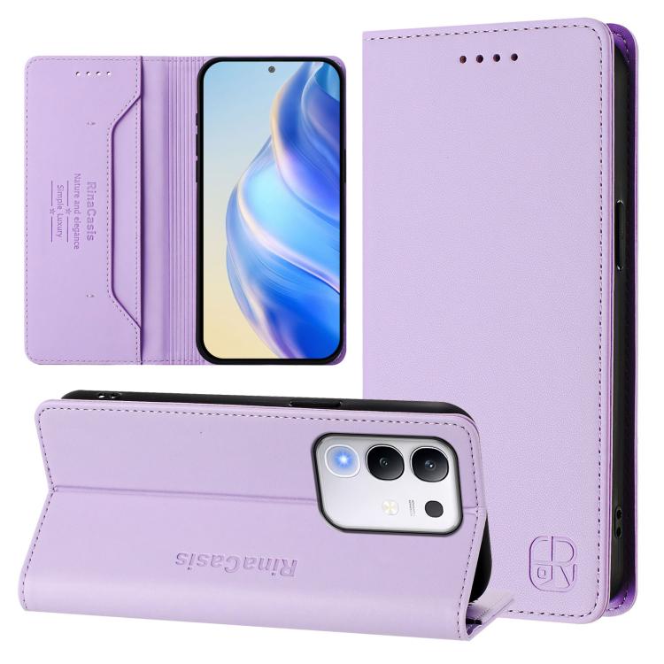 RC01 Dual-Folded Magnetic Suction RFID Leather Phone Case, For vivo S30, For vivo Y39 5G Global, For vivo V50 Lite 5G, For vivo Y29s 5G / Y04 4G Global, For vivo Y29 4G Global, For vivo V50 5G Global