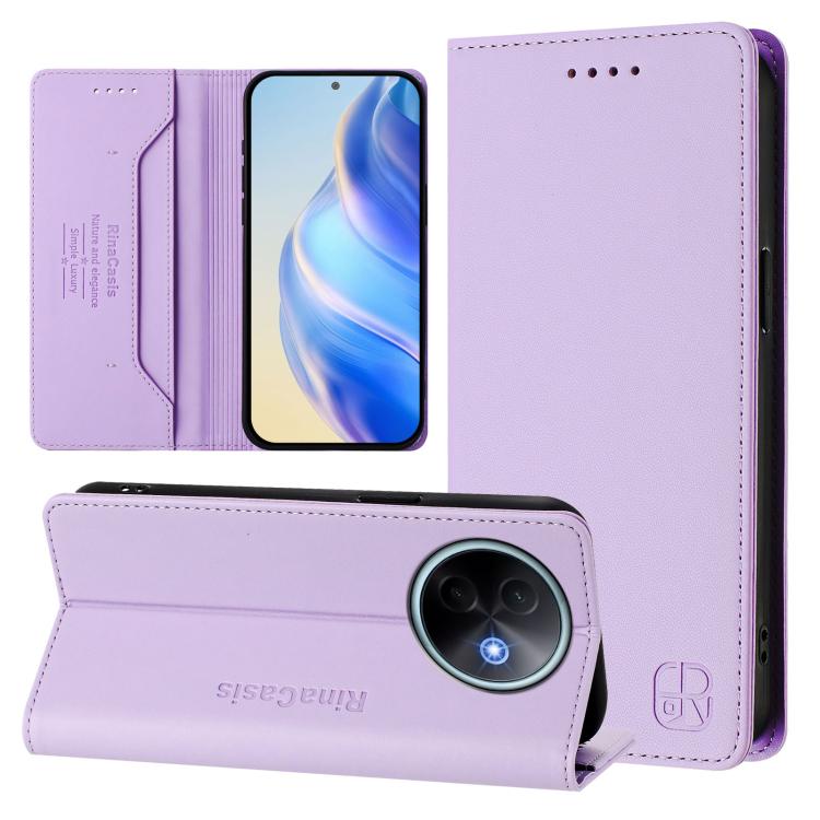 RC01 Dual-Folded Magnetic Suction RFID Leather Phone Case, For vivo S30, For vivo Y39 5G Global, For vivo V50 Lite 5G, For vivo Y29s 5G / Y04 4G Global, For vivo Y29 4G Global, For vivo V50 5G Global
