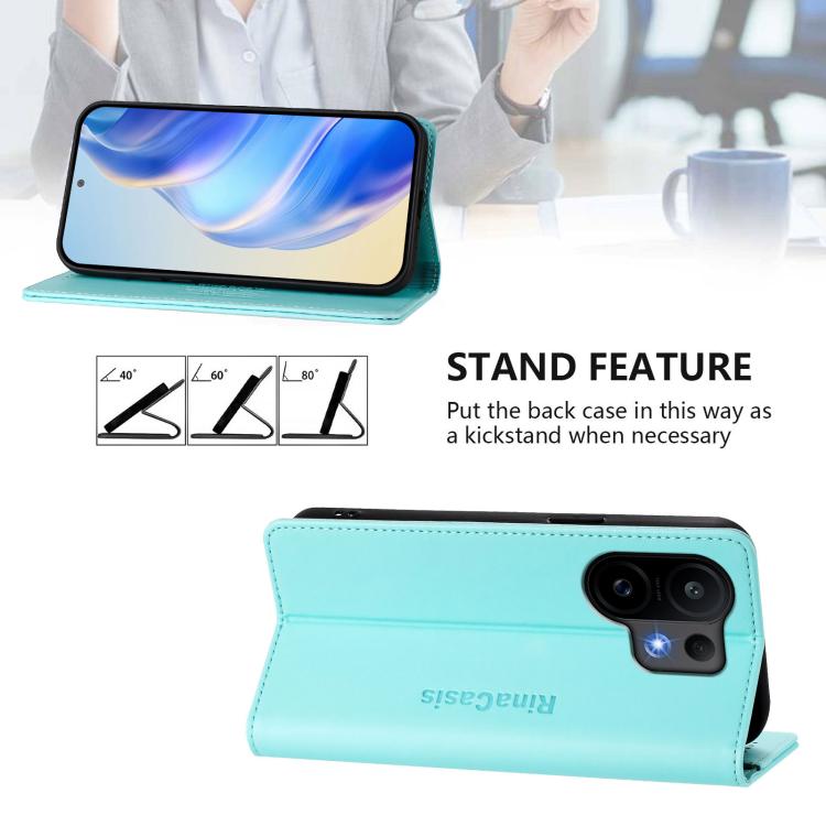 RC01 Dual-Folded Magnetic Suction RFID Leather Phone Case, For vivo S30, For vivo Y39 5G Global, For vivo V50 Lite 5G, For vivo Y29s 5G / Y04 4G Global, For vivo Y29 4G Global, For vivo V50 5G Global