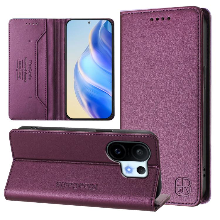 RC01 Dual-Folded Magnetic Suction RFID Leather Phone Case, For vivo X300, For vivo Y31 5G Global, For vivo Y400 5G Global, For vivo Y400 4G, For vivo V60 5G Curved Global, For vivo S30 Pro mini