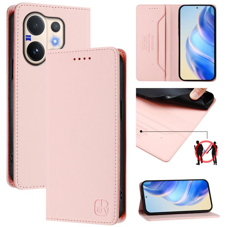 RC01 Dual-Folded Magnetic Suction RFID Leather Phone Case, For vivo X300, For vivo Y31 5G Global, For vivo Y400 5G Global, For vivo Y400 4G, For vivo V60 5G Curved Global, For vivo S30 Pro mini