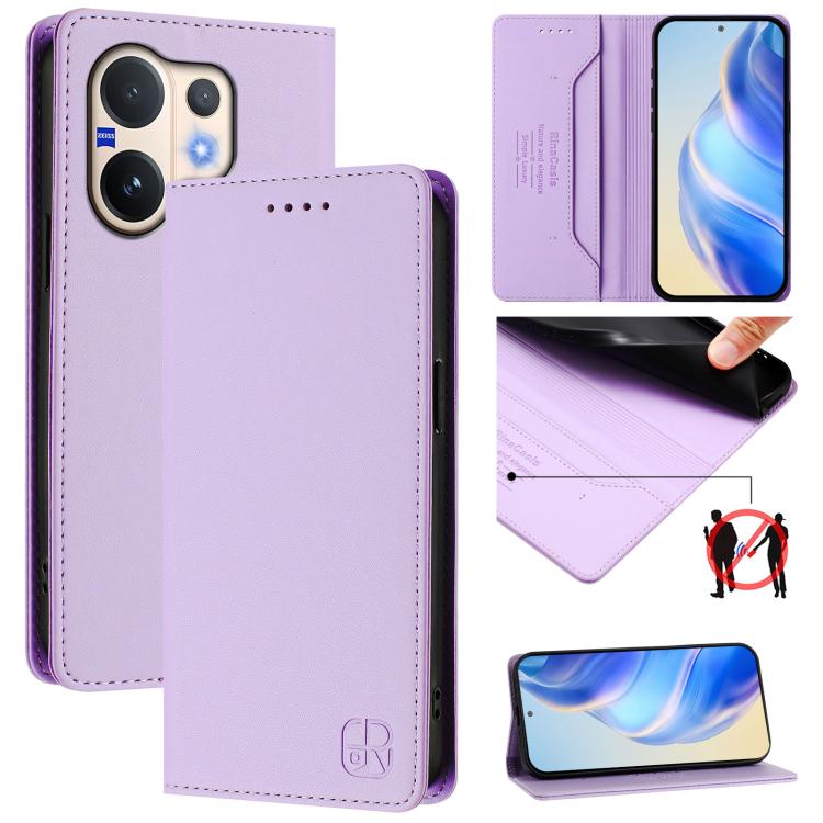 RC01 Dual-Folded Magnetic Suction RFID Leather Phone Case, For vivo X300, For vivo Y31 5G Global, For vivo Y400 5G Global, For vivo Y400 4G, For vivo V60 5G Curved Global, For vivo S30 Pro mini