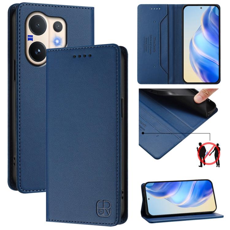 RC01 Dual-Folded Magnetic Suction RFID Leather Phone Case, For vivo X300, For vivo Y31 5G Global, For vivo Y400 5G Global, For vivo Y400 4G, For vivo V60 5G Curved Global, For vivo S30 Pro mini
