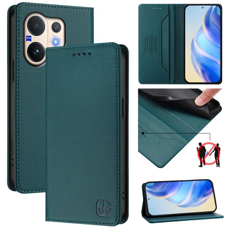 RC01 Dual-Folded Magnetic Suction RFID Leather Phone Case, For vivo X300, For vivo Y31 5G Global, For vivo Y400 5G Global, For vivo Y400 4G, For vivo V60 5G Curved Global, For vivo S30 Pro mini