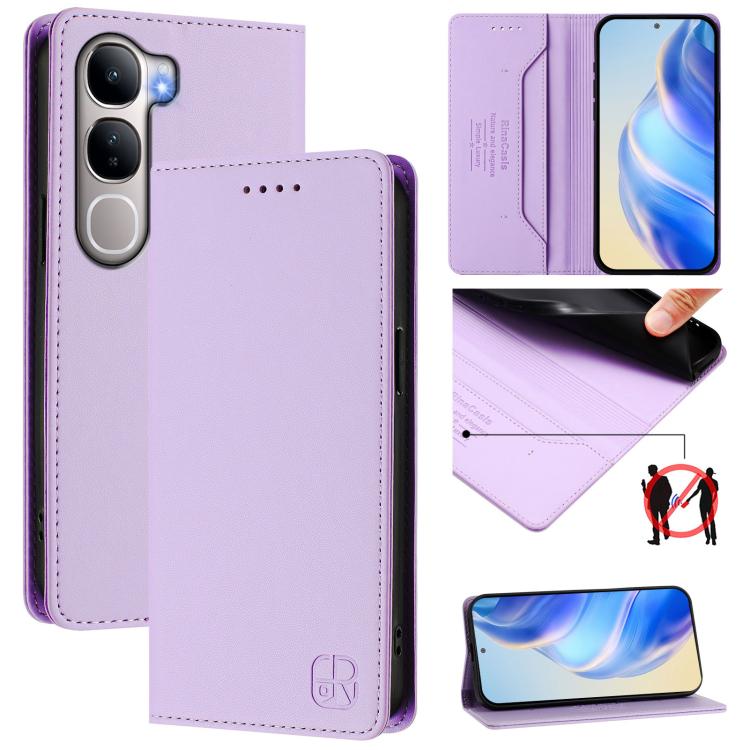 RC01 Dual-Folded Magnetic Suction RFID Leather Phone Case, For vivo X300, For vivo Y31 5G Global, For vivo Y400 5G Global, For vivo Y400 4G, For vivo V60 5G Curved Global, For vivo S30 Pro mini