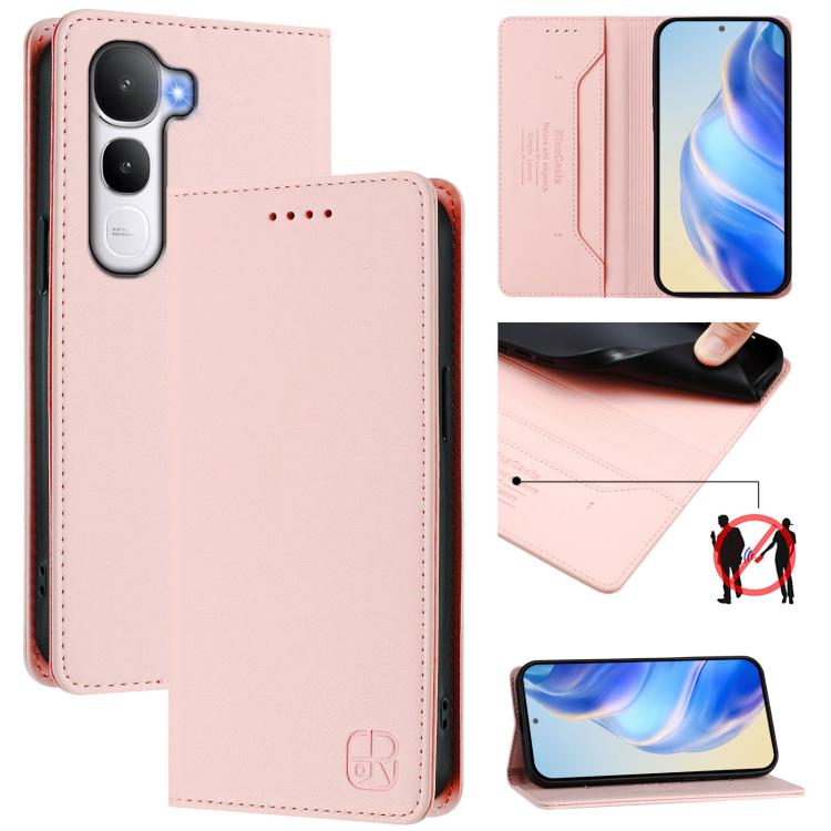 RC01 Dual-Folded Magnetic Suction RFID Leather Phone Case, For vivo X300, For vivo Y31 5G Global, For vivo Y400 5G Global, For vivo Y400 4G, For vivo V60 5G Curved Global, For vivo S30 Pro mini