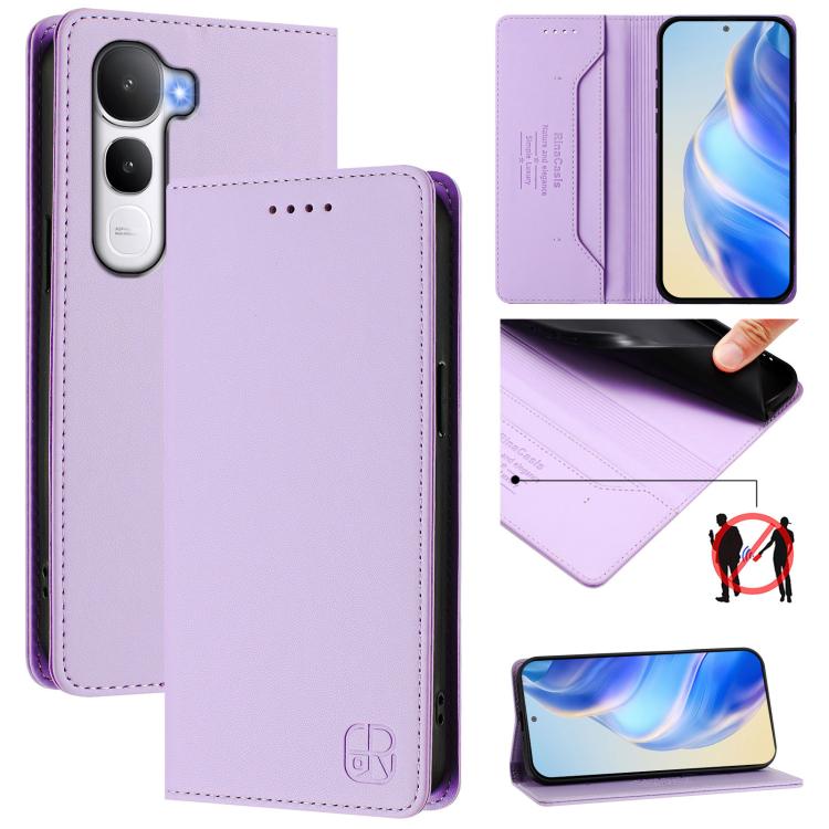 RC01 Dual-Folded Magnetic Suction RFID Leather Phone Case, For vivo X300, For vivo Y31 5G Global, For vivo Y400 5G Global, For vivo Y400 4G, For vivo V60 5G Curved Global, For vivo S30 Pro mini