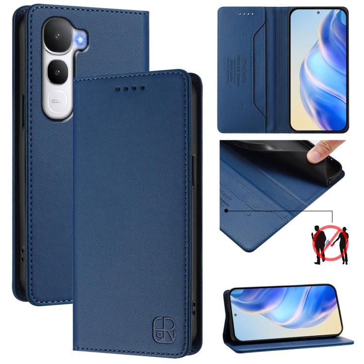 RC01 Dual-Folded Magnetic Suction RFID Leather Phone Case, For vivo X300, For vivo Y31 5G Global, For vivo Y400 5G Global, For vivo Y400 4G, For vivo V60 5G Curved Global, For vivo S30 Pro mini