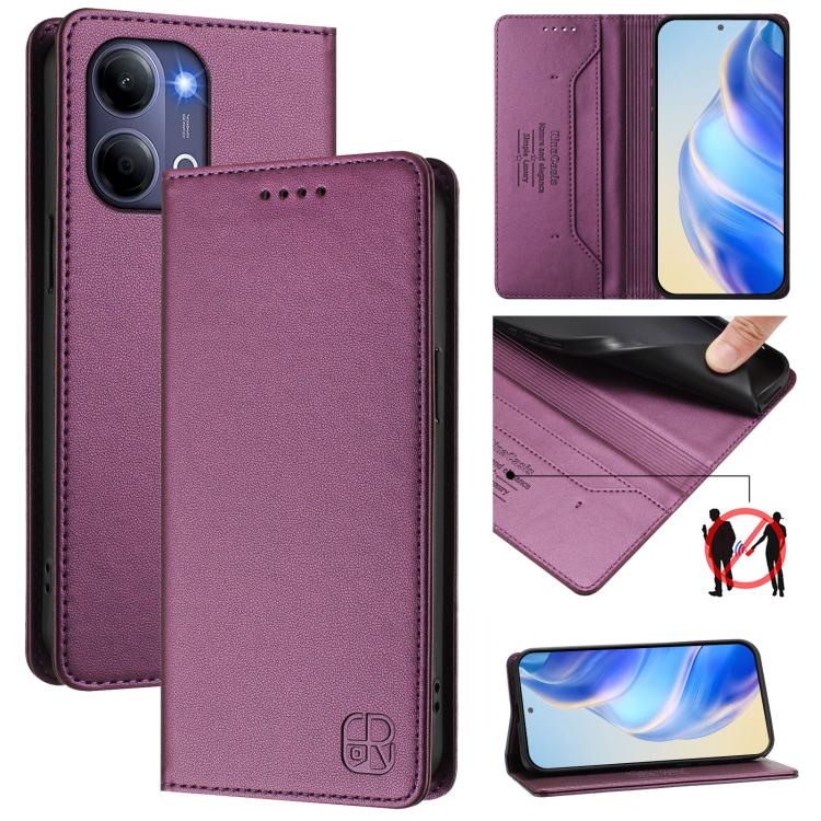 RC01 Dual-Folded Magnetic Suction RFID Leather Phone Case, For vivo S50 Pro mini / X300 FE 5G Russia, For vivo X300s, For vivo Y21 5G 2026 / Y05 4G / Y11d, For vivo V70 FE 5G, For vivo X300 Ultra, For vivo X300 Pro