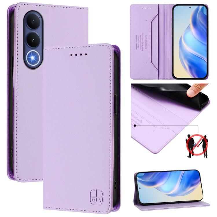 RC01 Dual-Folded Magnetic Suction RFID Leather Phone Case, For vivo S50 Pro mini / X300 FE 5G Russia, For vivo X300s, For vivo Y21 5G 2026 / Y05 4G / Y11d, For vivo V70 FE 5G, For vivo X300 Ultra, For vivo X300 Pro