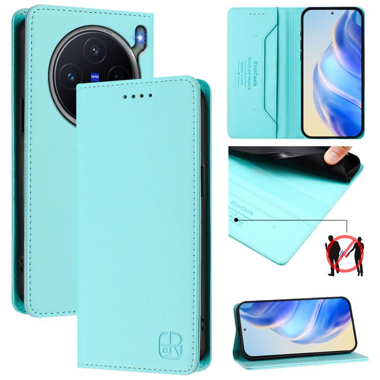 RC01 Dual-Folded Magnetic Suction RFID Leather Phone Case, For vivo S50 Pro mini / X300 FE 5G Russia, For vivo X300s, For vivo Y21 5G 2026 / Y05 4G / Y11d, For vivo V70 FE 5G, For vivo X300 Ultra, For vivo X300 Pro