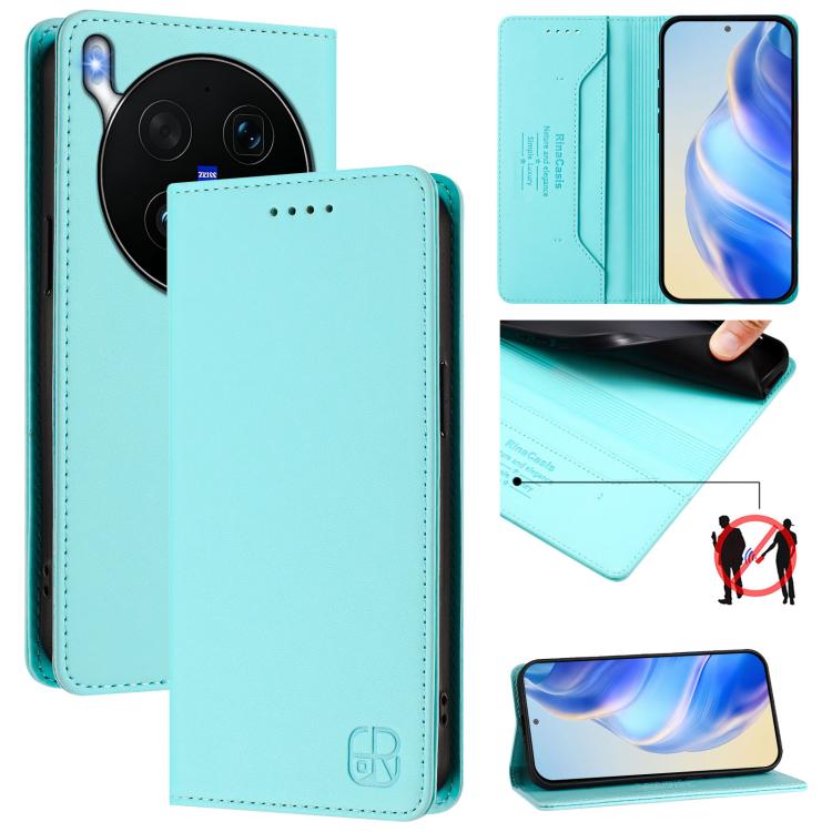 RC01 Dual-Folded Magnetic Suction RFID Leather Phone Case, For vivo S50 Pro mini / X300 FE 5G Russia, For vivo X300s, For vivo Y21 5G 2026 / Y05 4G / Y11d, For vivo V70 FE 5G, For vivo X300 Ultra, For vivo X300 Pro