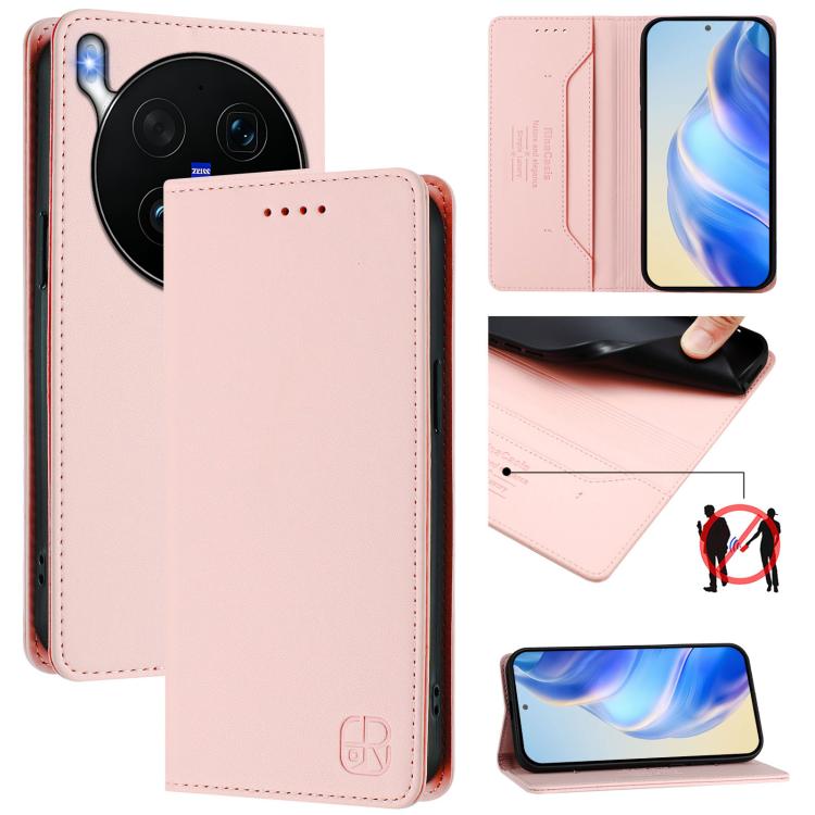 RC01 Dual-Folded Magnetic Suction RFID Leather Phone Case, For vivo S50 Pro mini / X300 FE 5G Russia, For vivo X300s, For vivo Y21 5G 2026 / Y05 4G / Y11d, For vivo V70 FE 5G, For vivo X300 Ultra, For vivo X300 Pro