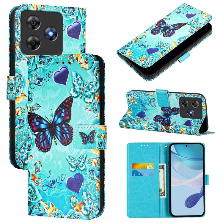 Colored Drawing Pattern Plain Weave Leather Phone Case, For Blackview Wave 8C