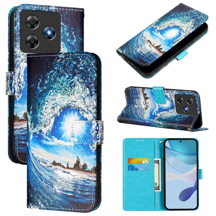 Colored Drawing Pattern Plain Weave Leather Phone Case, For Blackview Wave 8C
