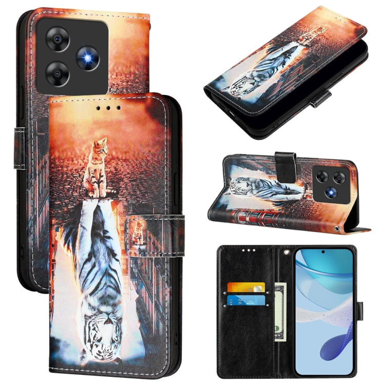 Colored Drawing Pattern Plain Weave Leather Phone Case, For Blackview Wave 8C