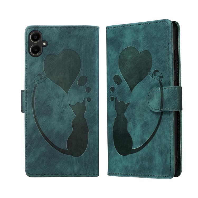 Pen Heart Cat Embossed Leather Phone Case, For Samsung Galaxy A57 5G, For Samsung Galaxy A37 5G, For Galaxy A27 5G, For Samsung Galaxy A07 4G / A06 4G, For Samsung Galaxy A17 5G / A26 5G, For Samsung Galaxy A56 5G, For Samsung Galaxy A26 5G            ...