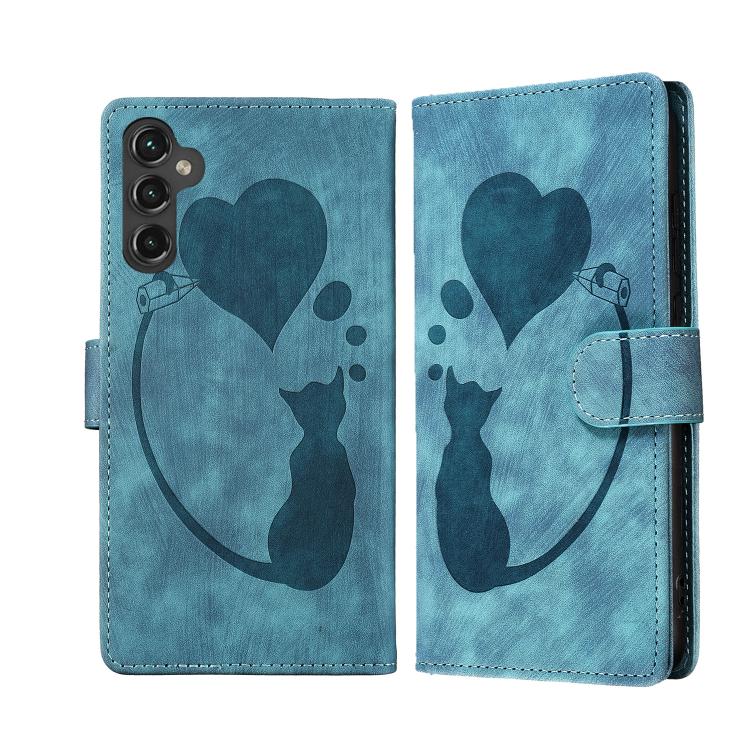 Pen Heart Cat Embossed Leather Phone Case, For Samsung Galaxy A57 5G, For Samsung Galaxy A37 5G, For Galaxy A27 5G, For Samsung Galaxy A07 4G / A06 4G, For Samsung Galaxy A17 5G / A26 5G, For Samsung Galaxy A56 5G, For Samsung Galaxy A26 5G            ...