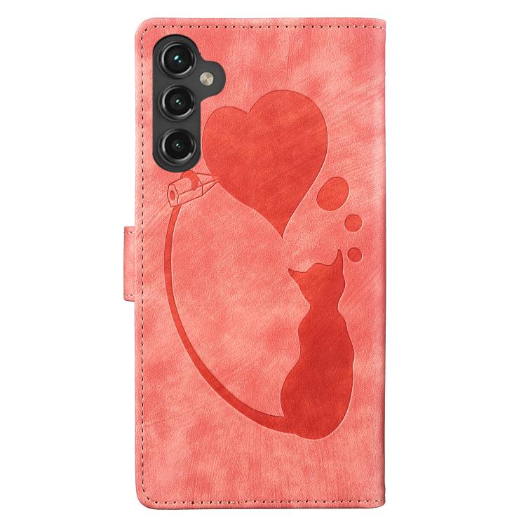 Pen Heart Cat Embossed Leather Phone Case, For Samsung Galaxy A57 5G, For Samsung Galaxy A37 5G, For Galaxy A27 5G, For Samsung Galaxy A07 4G / A06 4G, For Samsung Galaxy A17 5G / A26 5G, For Samsung Galaxy A56 5G, For Samsung Galaxy A26 5G            ...