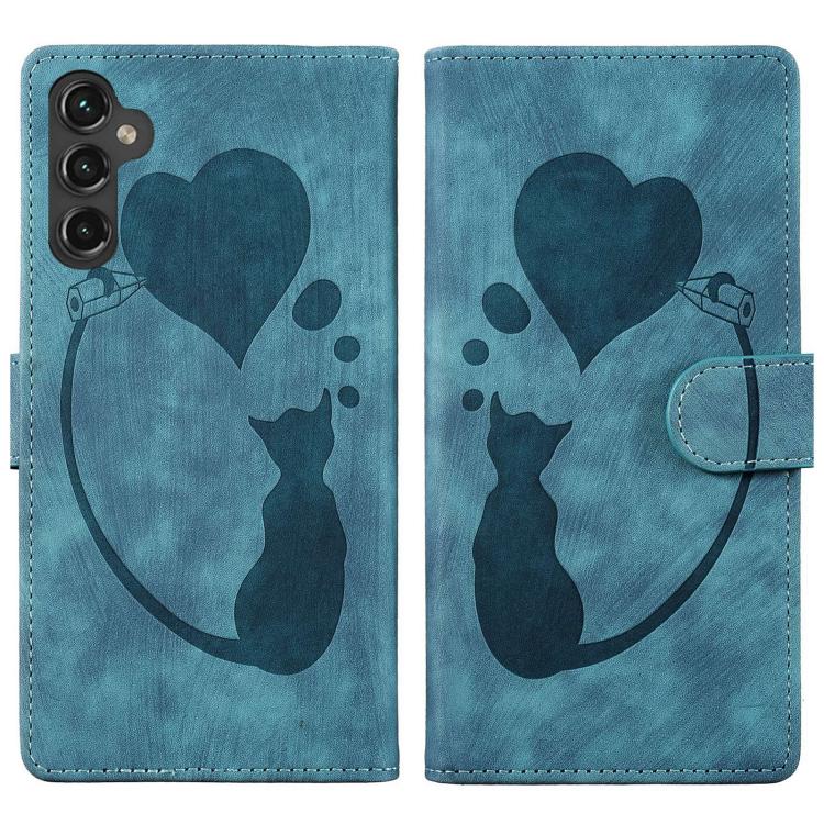 Pen Heart Cat Embossed Leather Phone Case, For Samsung Galaxy A57 5G, For Samsung Galaxy A37 5G, For Galaxy A27 5G, For Samsung Galaxy A07 4G / A06 4G, For Samsung Galaxy A17 5G / A26 5G, For Samsung Galaxy A56 5G, For Samsung Galaxy A26 5G            ...