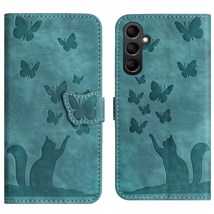Butterfly Cat Embossing Flip Leather Phone Case, For Galaxy A18 4G, For Samsung Galaxy A57 5G, For Samsung Galaxy A37 5G, For Galaxy A27 5G, For Samsung Galaxy A07 4G / A06 4G, For Samsung Galaxy A17 5G / A26 5G, For Samsung Galaxy A56 5G              ...