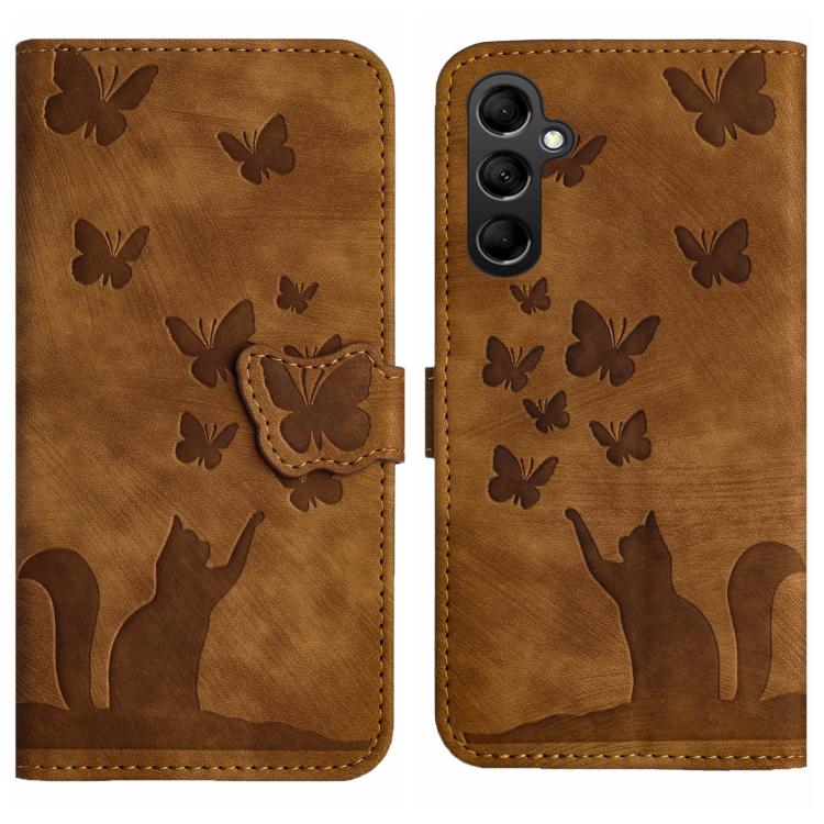 Butterfly Cat Embossing Flip Leather Phone Case, For Galaxy A18 4G, For Samsung Galaxy A57 5G, For Samsung Galaxy A37 5G, For Galaxy A27 5G, For Samsung Galaxy A07 4G / A06 4G, For Samsung Galaxy A17 5G / A26 5G, For Samsung Galaxy A56 5G              ...