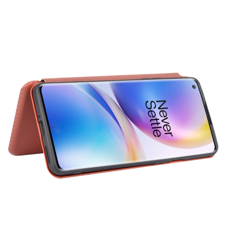 Carbon Fiber Texture Magnetic Horizontal Flip TPU + PC + PU Leather Case with Card Slot, For OnePlus 8 Pro, For OnePlus Nord