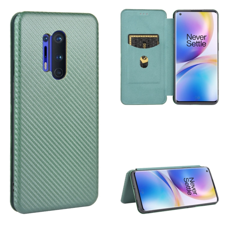 Carbon Fiber Texture Magnetic Horizontal Flip TPU + PC + PU Leather Case with Card Slot, For OnePlus 8 Pro, For OnePlus Nord