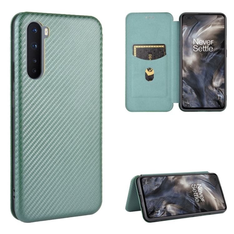 Carbon Fiber Texture Magnetic Horizontal Flip TPU + PC + PU Leather Case with Card Slot, For OnePlus 8 Pro, For OnePlus Nord